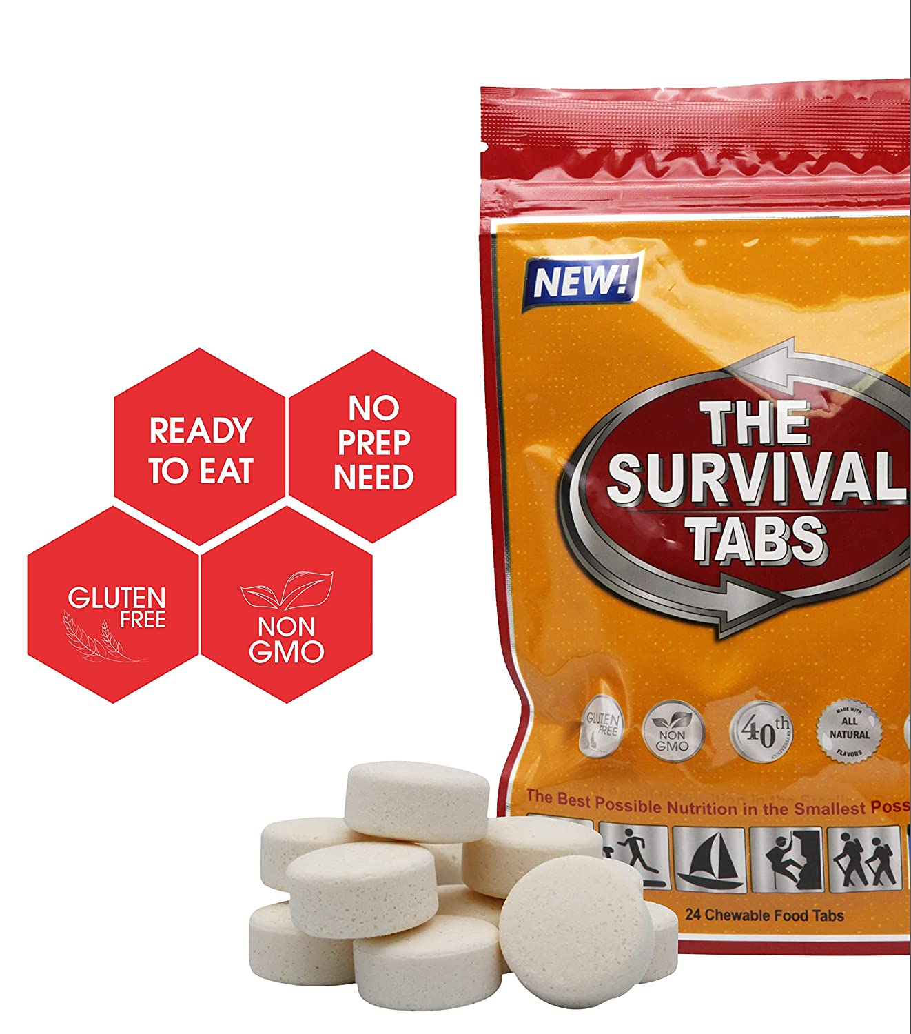 60-Day Emergency Food Supply, Disaster Camping Outdoor Earthquake food Kit | 720 Chewable emergency food supply meal Tablets