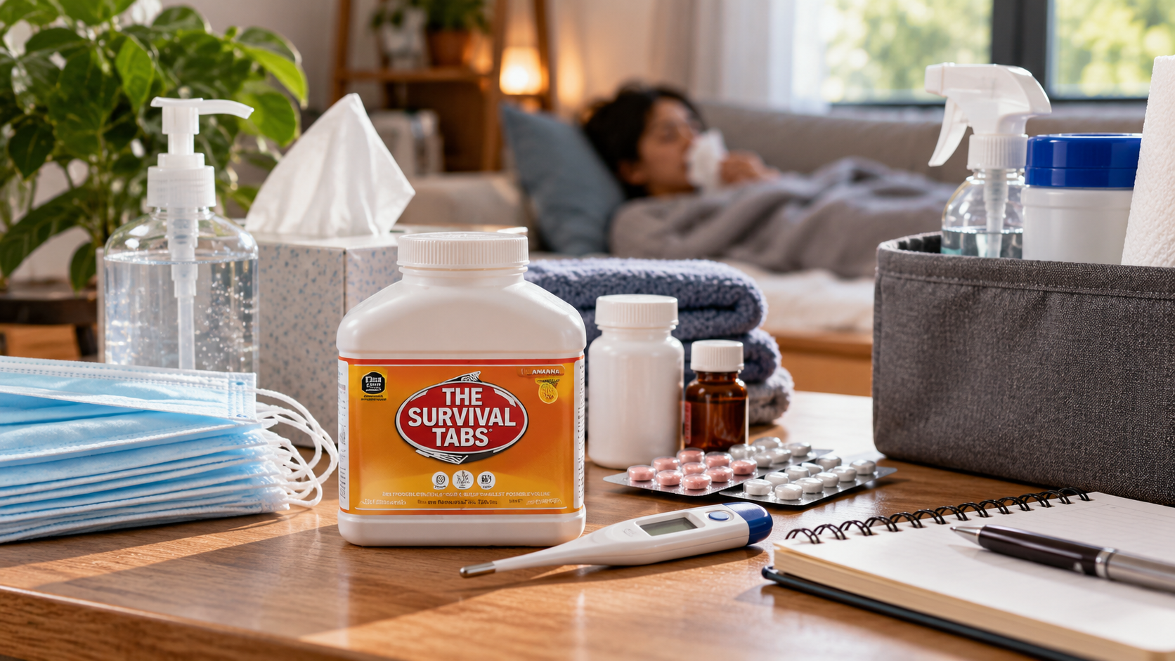 Prepared household scene illustrating household outbreak preparedness