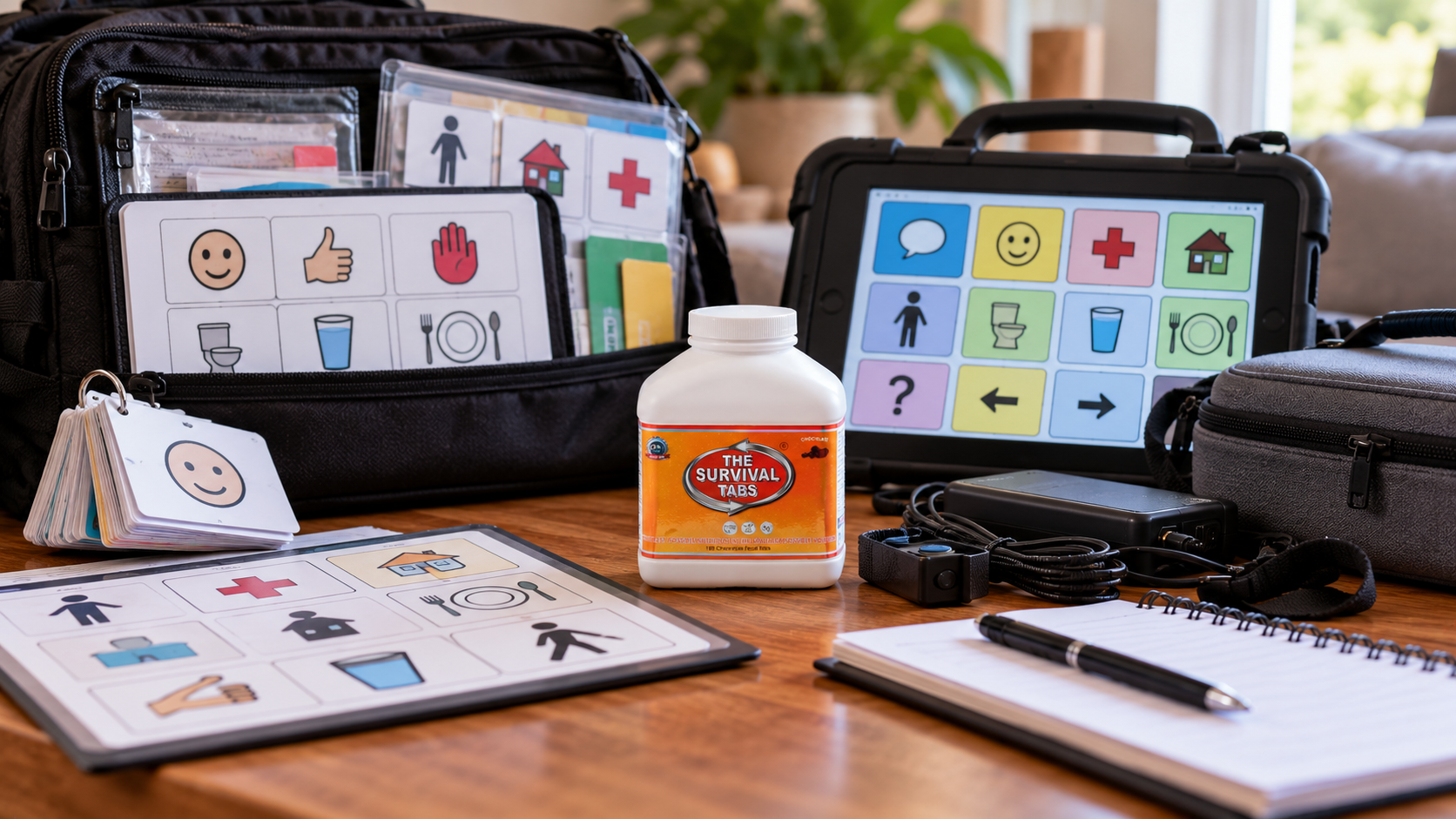 Calm preparedness scene illustrating AAC emergency preparedness