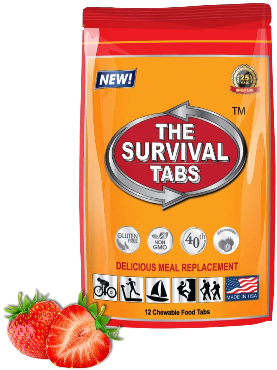 Emergency Food Survival Protein Substitute MRE Tabs - Vitality Sciences Survival tabs (4 Day Supply) (48 Tablets/Mixed Flavor)