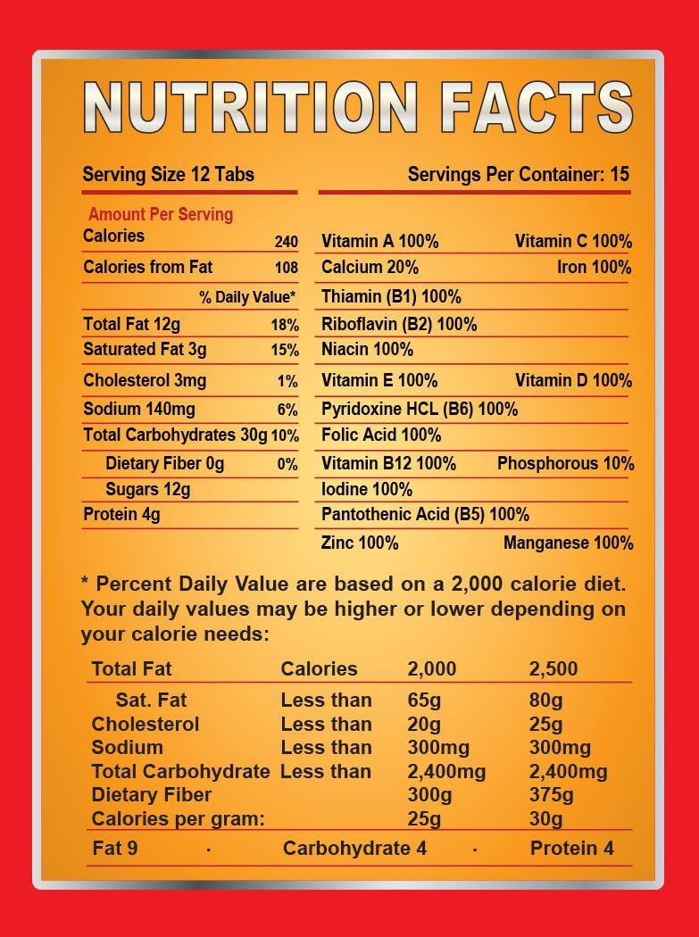 Food For Preparing SHTF 2-day Food Supply 24 Tabs Food Ration for Travel Camping Boating Biking Hunting Outdoor Gluten Free and Non-GMO 25 Years Shelf Life Long Term Food Storage - Vanilla Malt Flavor