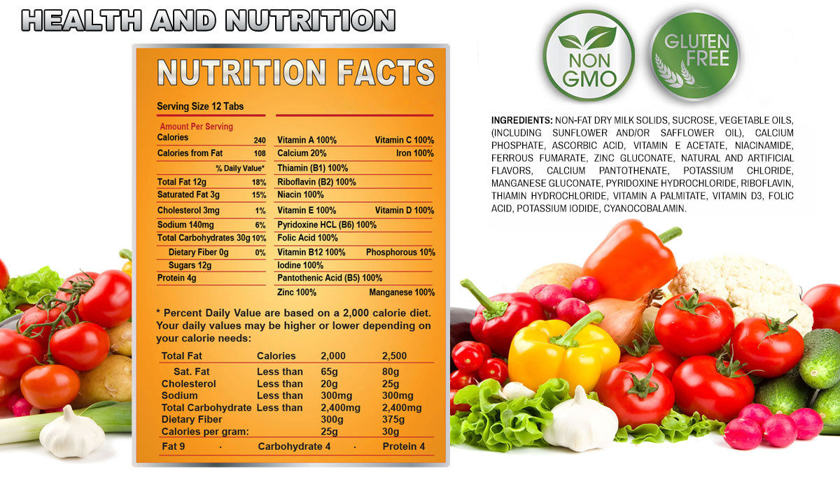 Emergency Food 180 Tabs -Vanila Gluten Free and Non-GMO 15 days