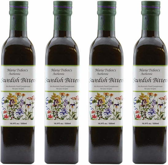 The Survival Tabs Authentic Maria Treben Swedish Bitters 500ml 16.9oz x 4 Bottles Herbal Wellness Supplement