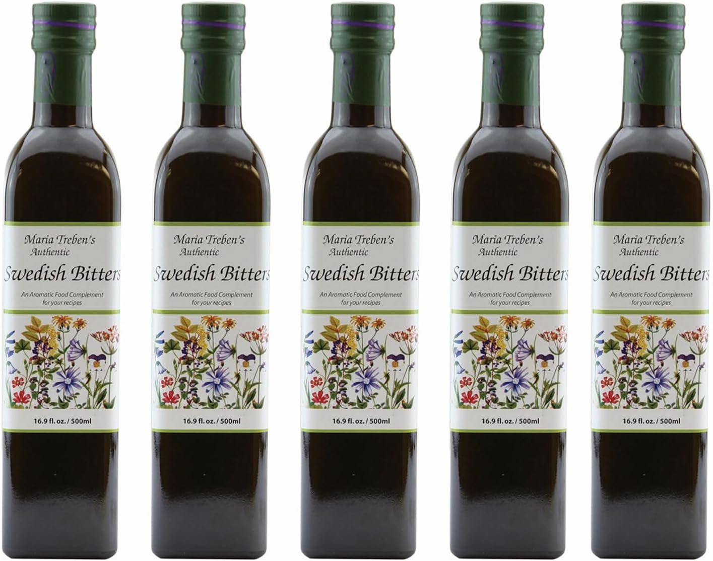 Maria Treben Original Swedish Bitters Herbal Supplement 16.9oz 500ml 5 Bottles