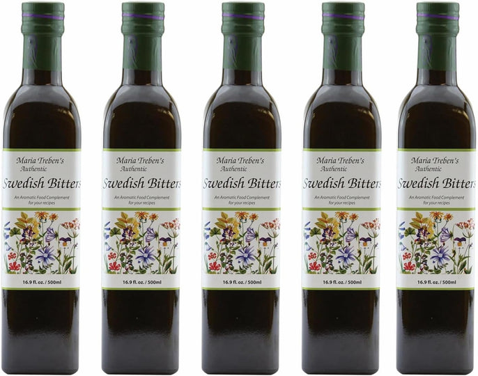 Maria Treben Original Swedish Bitters Herbal Supplement 16.9oz 500ml 5 Bottles