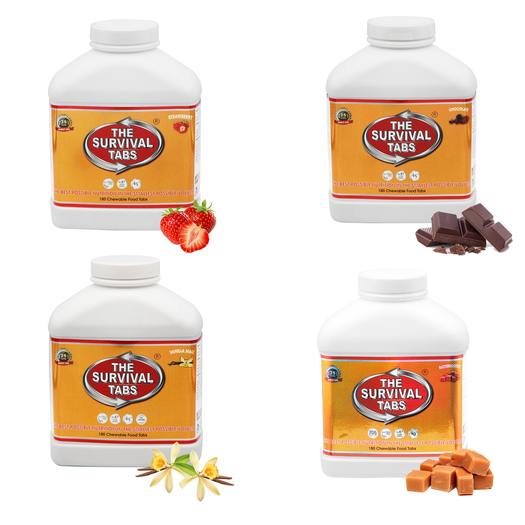 Long Shelf Life Food In Times 60 days - 4 bottles - Butterscotch, Strawberry, Chocolate, Vanila Gluten Free and Non-GMO