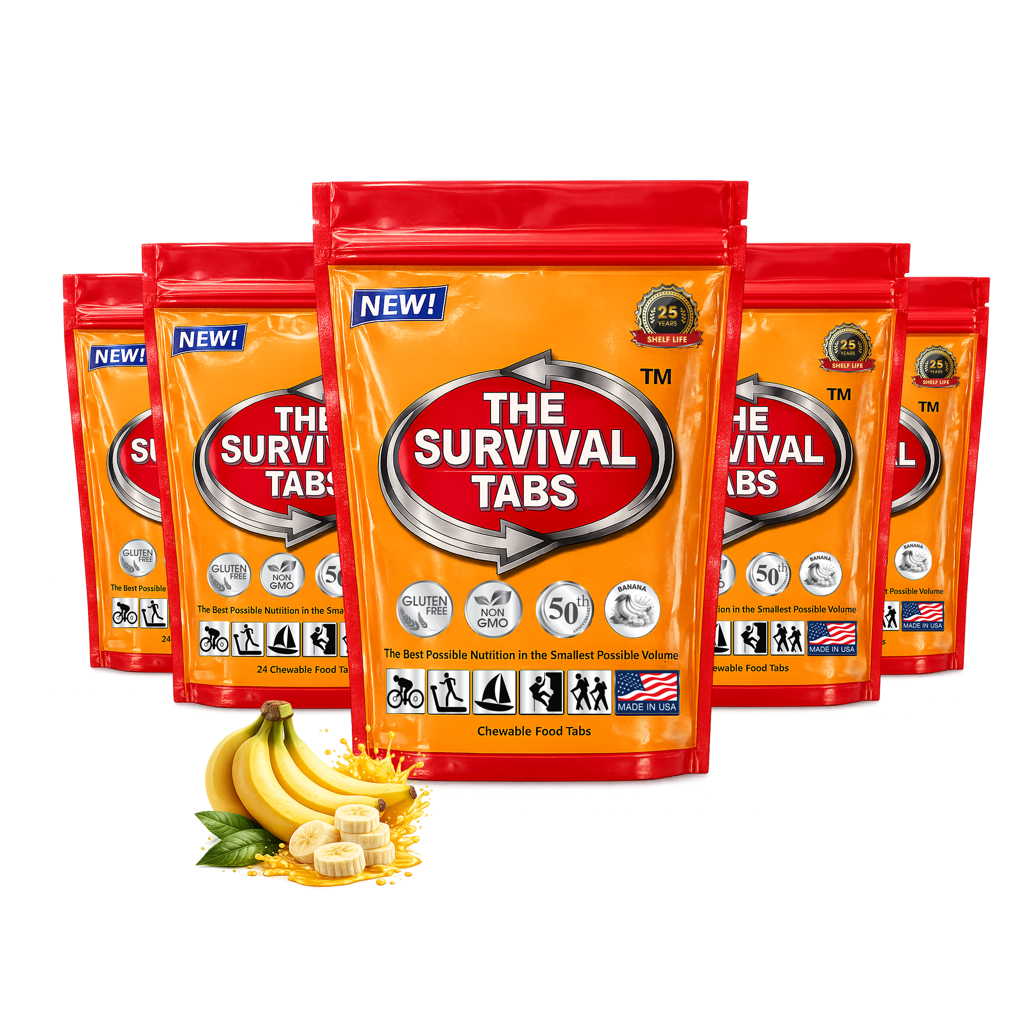 Survival Food Tabs in a Backpack 120 tabs Banana