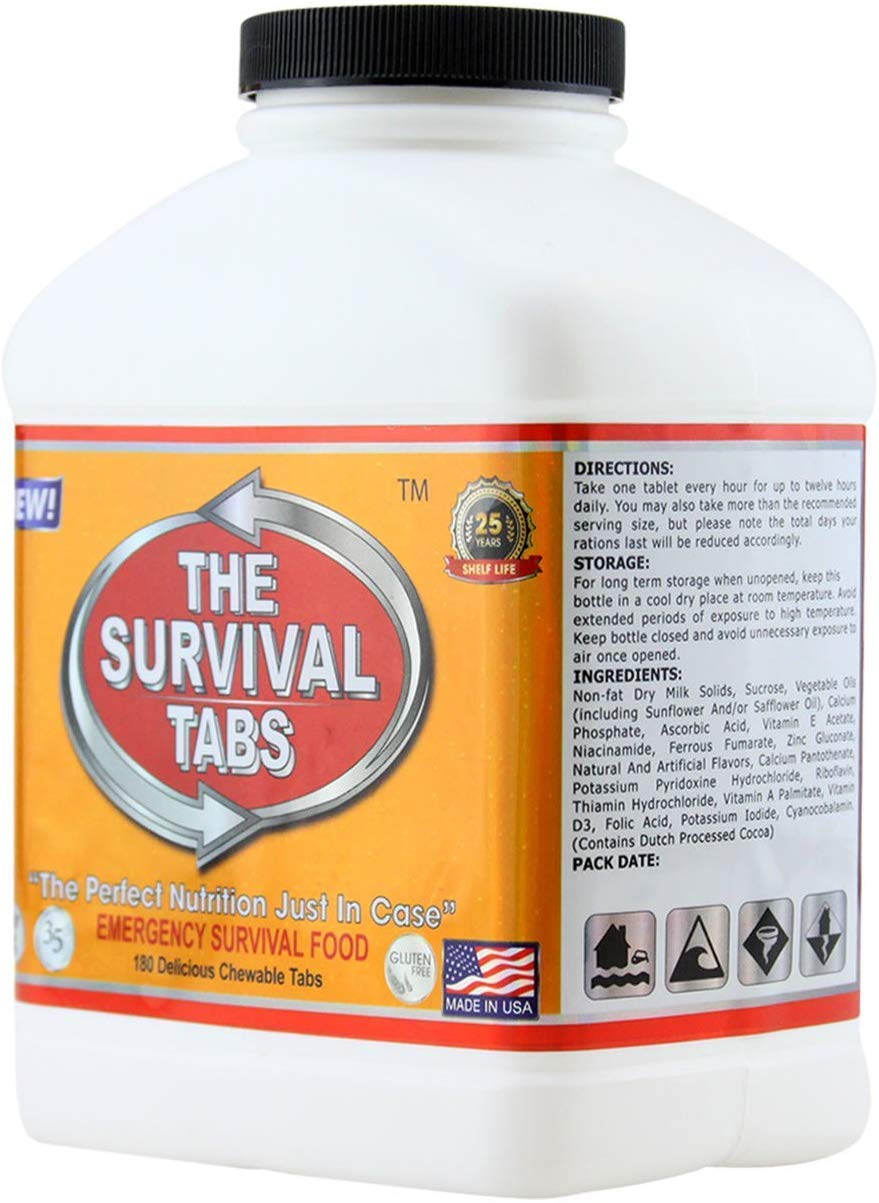 Survival Food Maple Flavor 2-Pack 360 Emergency Food Tablets Gluten Free Non-GMO Meal Replacement 25-Year Shelf Life Survival Food Storage