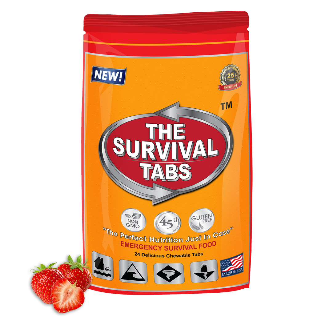 Survival Tabs 2-Days Survival Food Supply Strawberry-Gluten Free And Non-Gmo Survival food, emergency food , emergency meals ready to eat, 