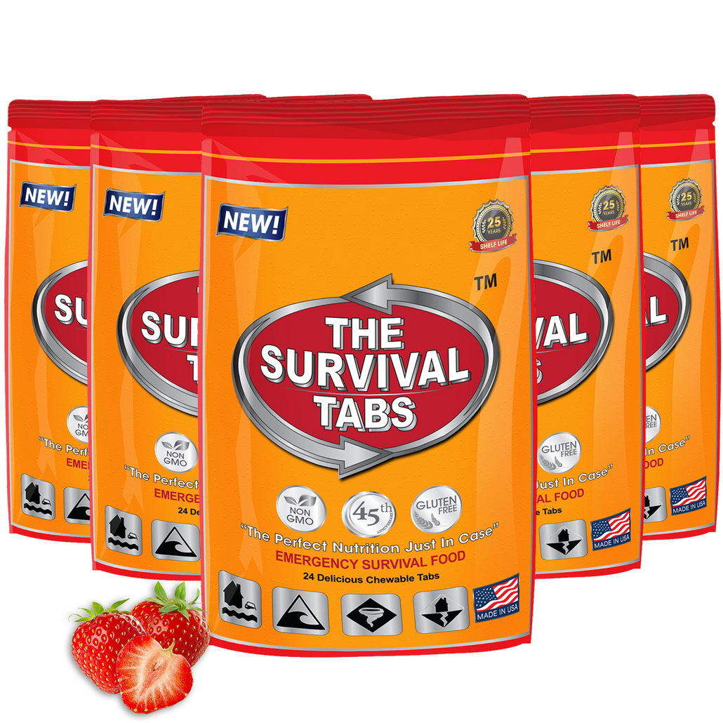 Survival Tabs - 10 Days Food Supply - Strawberry Gluten Free and Non-GMO Survival food
