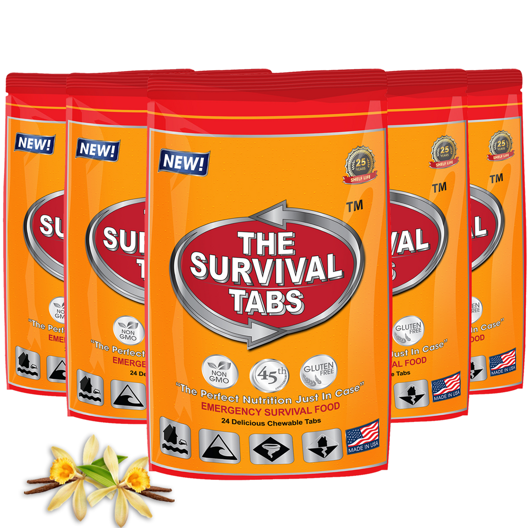 Survival Tabs - 10 Days Food Supply - Vanilla  Gluten Free and Non-GMO