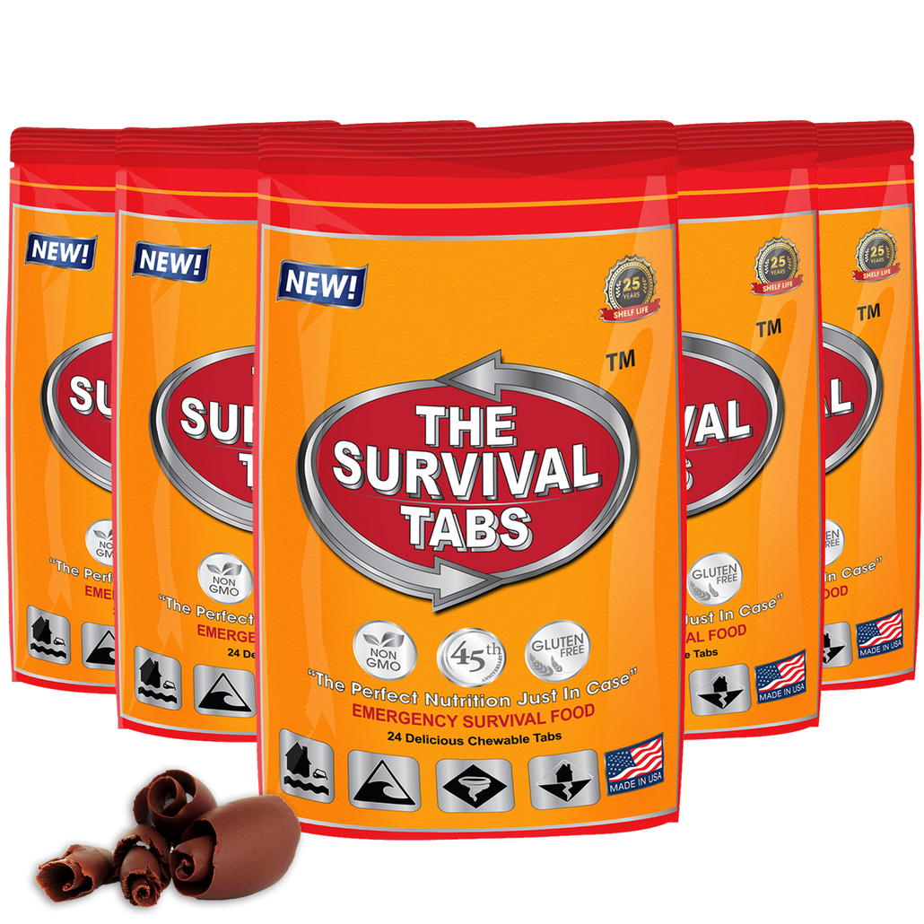 Survival Tabs - 10 Days Food Supply - Chocolate Gluten Free and Non-GMO emergency food supply