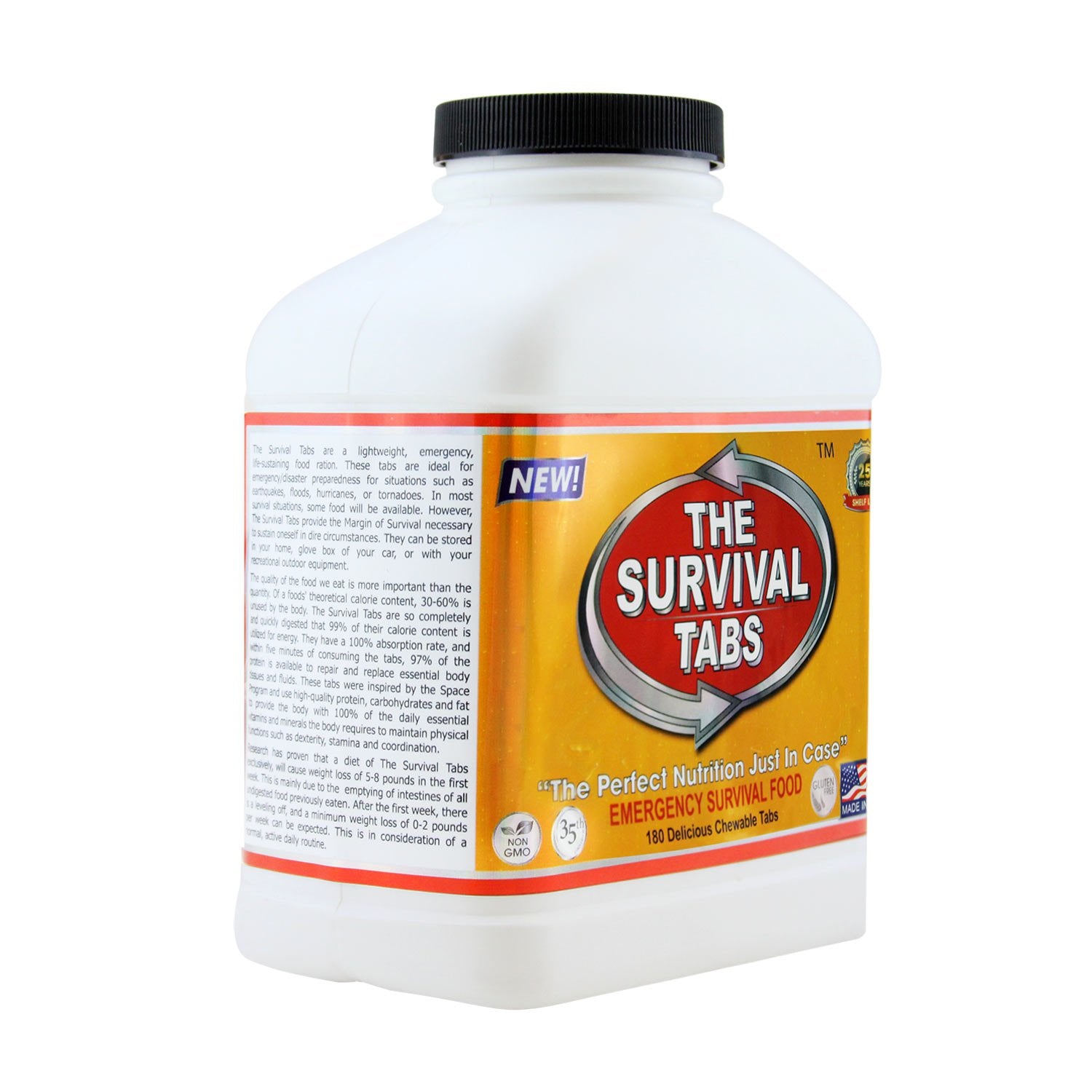 Survival Tabs 15 days Food Supply x 10 Bottles Gluten Free and Non-GMO 25 Years Shelf Life - Butterscotch Flavor.