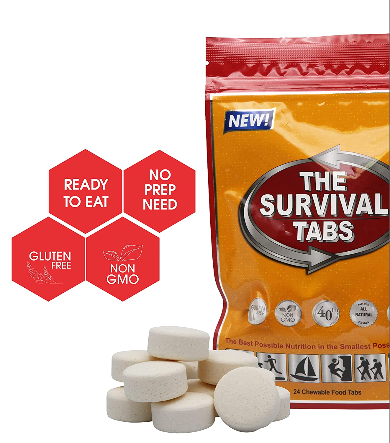 90-Day Emergency Food Supply, Disaster Camping Outdoor Earthquake food Kit | 1080 Chewable emergency food supply meal Tablets