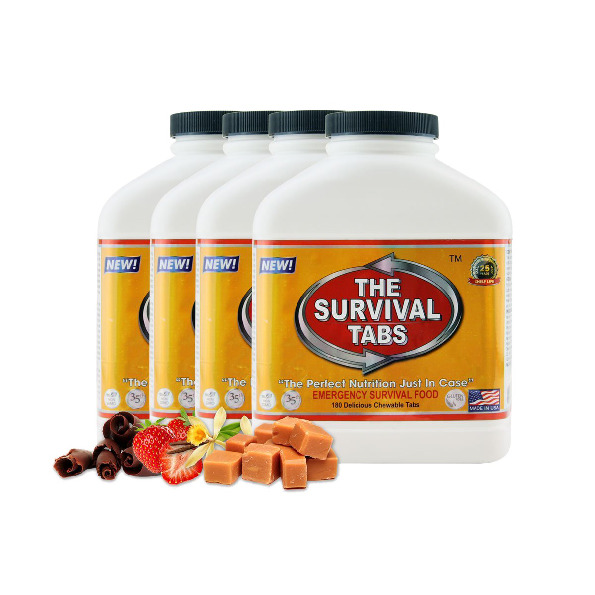 Survival Tabs 60-Day Food Supply - Mixed Flavor - Gluten Free and Non-GMO
