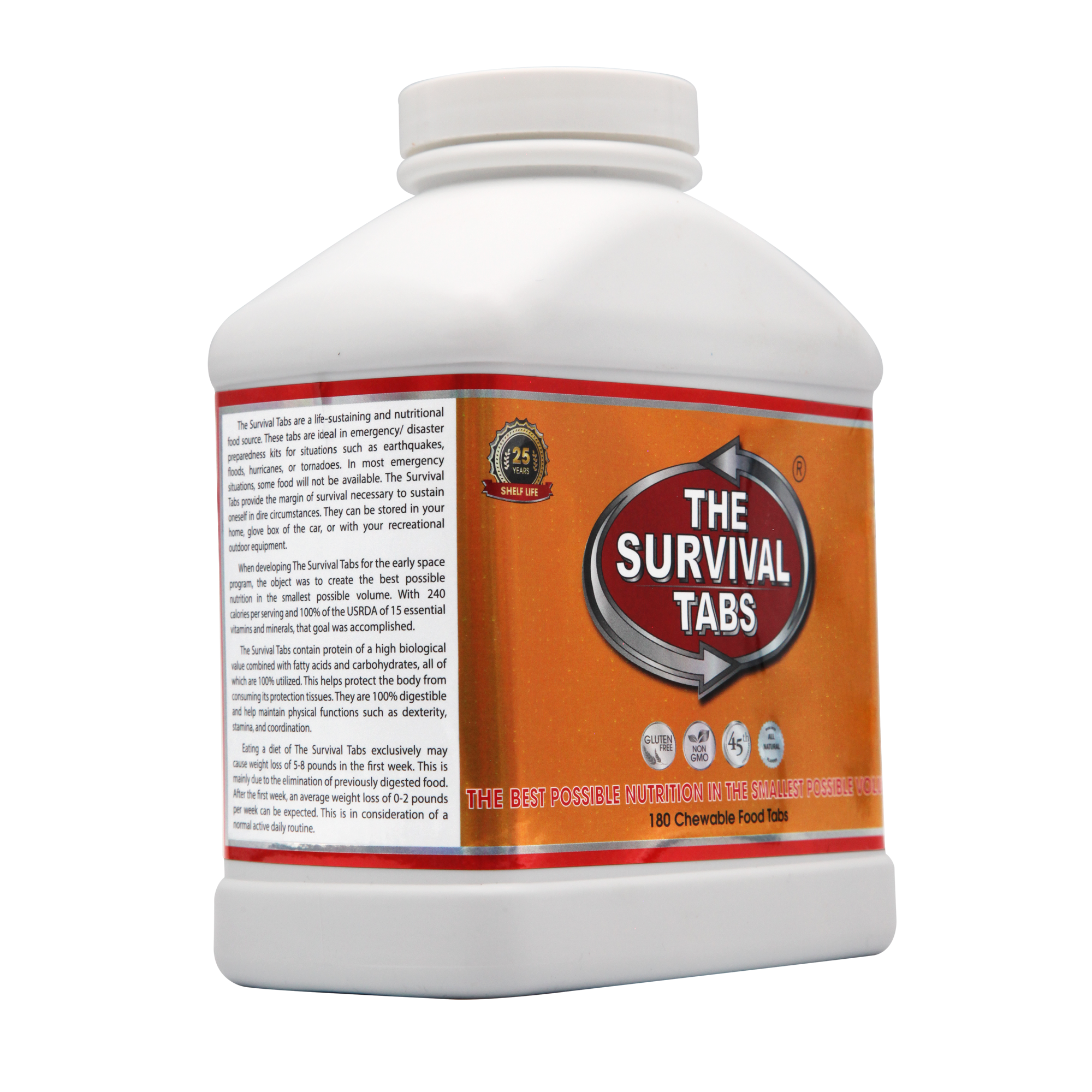 300 days Emergency Survival Food Disaster Preparedness Supply Gluten Free & Non-GMO 25 year shelf life No special storage Ready to eat 3600 protein tabs