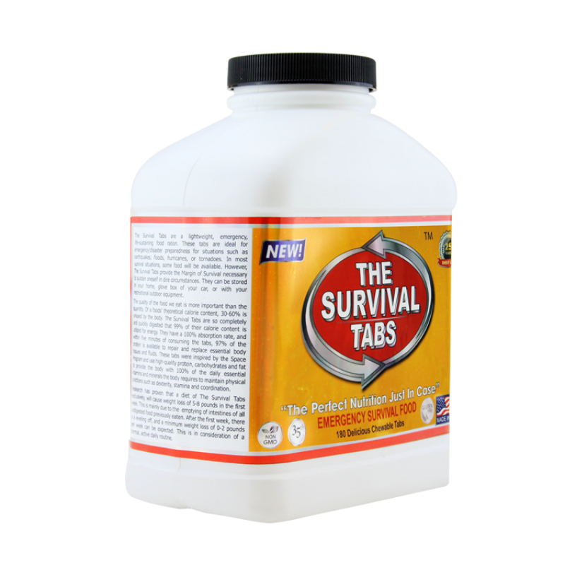 Survival Tabs 60-Day Food Supply - Vanilla Malt and Chocolate Flavor - Emergency Food Rations Gluten Free and Non-GMO