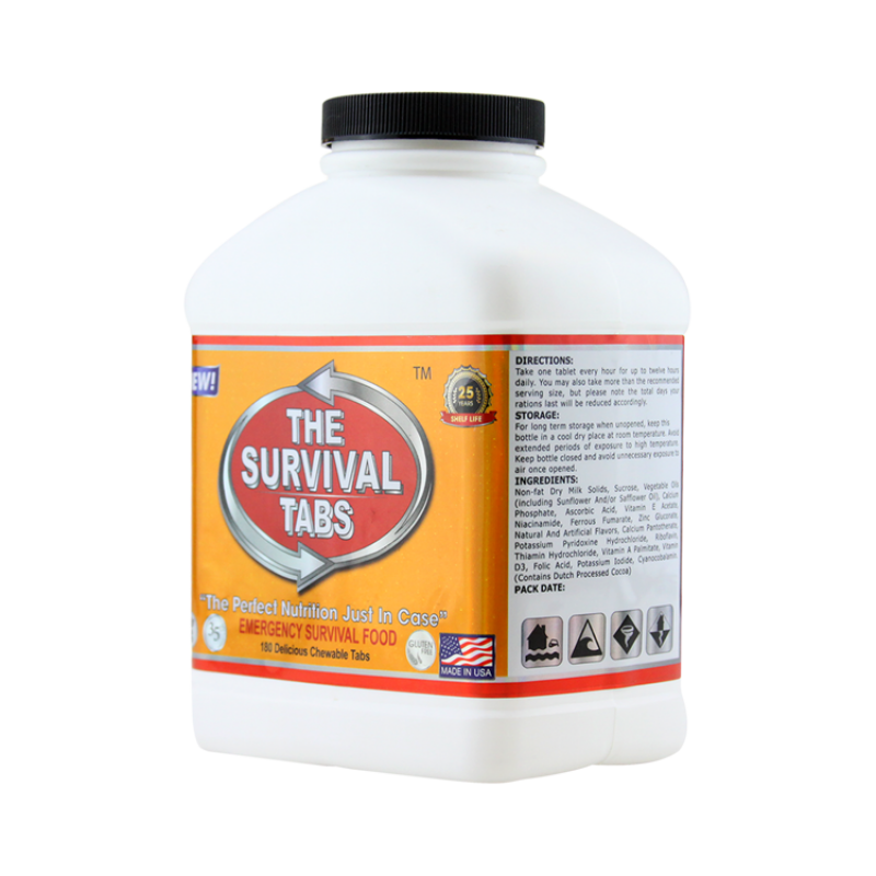 Survival Tabs 60-Day Food Supply - Vanilla Malt and Chocolate Flavor - Emergency Food Rations Gluten Free and Non-GMO