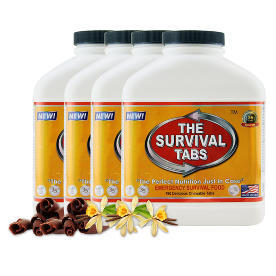 Survival Tabs 60-Day Food Supply - Vanilla Malt and Chocolate Flavor - Emergency Food Rations Gluten Free and Non-GMO