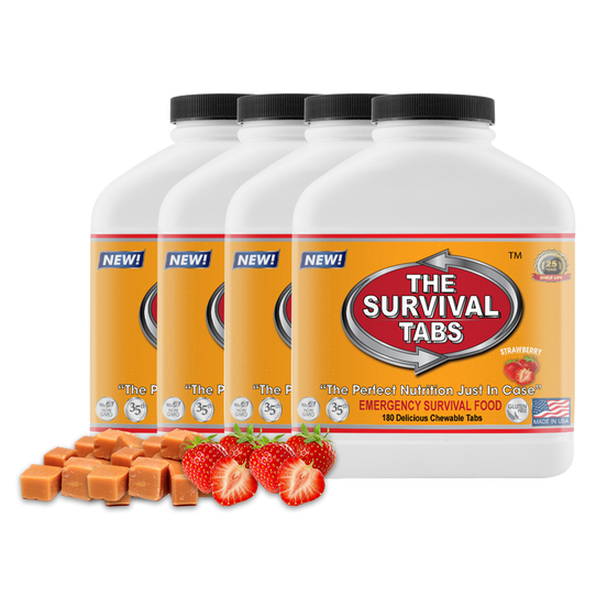 Survival Tabs 60-Day Food Supply - Strawberry and Butterscotch Flavor -  Long Term Food Supply Gluten Free and Non-GMO