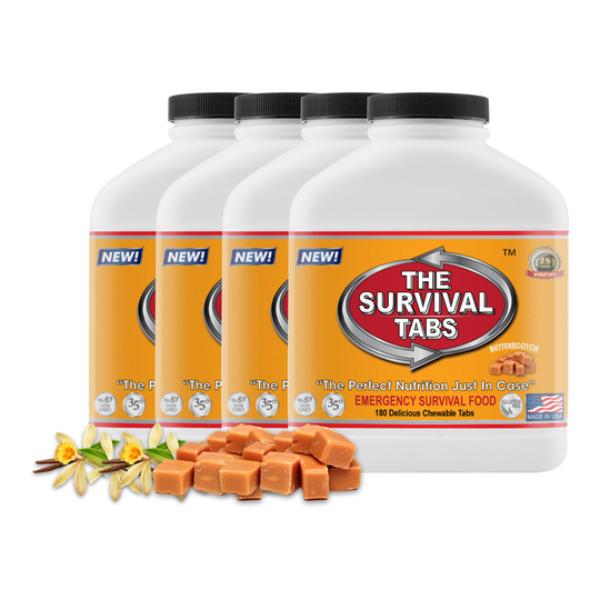 Survival Tabs 60-Day Food Supply - Vanilla Malt and Butterscotch Flavor - Survival Food Gluten Free and Non-GMO