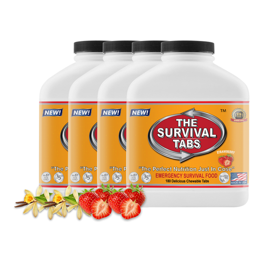 Survival Tabs 60-Day Food Supply - Vanilla Malt and Strawberry Flavor - Survival Food Gluten Free and Non-GMO