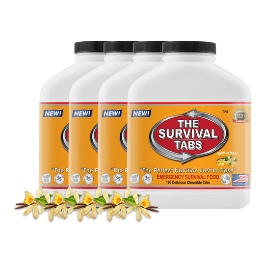 Survival Tabs 60-Day Food Supply - Vanilla Malt - Survival Food Gluten Free and Non-GMO Survival food, emergency food , emergency meals ready to eat