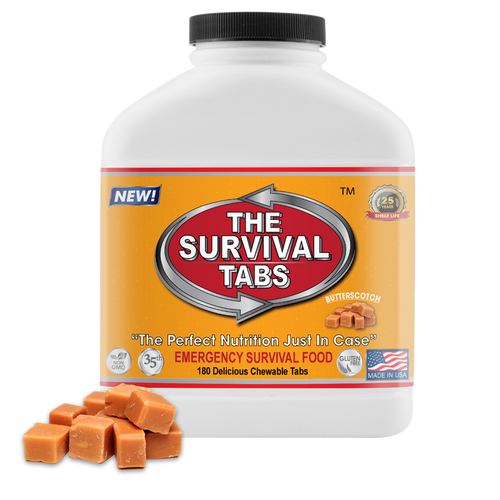 Survival Tabs - 15-Day Food Supply - Butterscotch - Gluten Free and Non-GMO emergency food