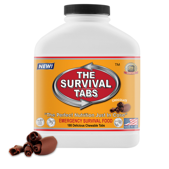 Survival Tabs - 15-Day Food Supply - Chocolate - Survival Food Gluten Free and Non-GMO wise food