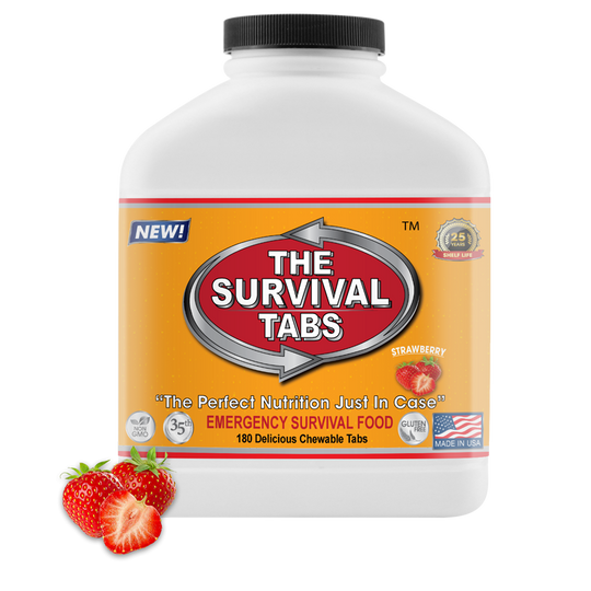 Survival Tabs - 15-Day Food Supply - Strawberry - Emergency Meals Ready To Eat Gluten Free and Non-GMO long term food supply