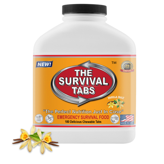 Survival Tabs - 15-Day Food Supply - Vanilla Malt - Wise Emergency Food Gluten Free and Non-GMO Survival food, emergency food , emergency meals ready to eat,